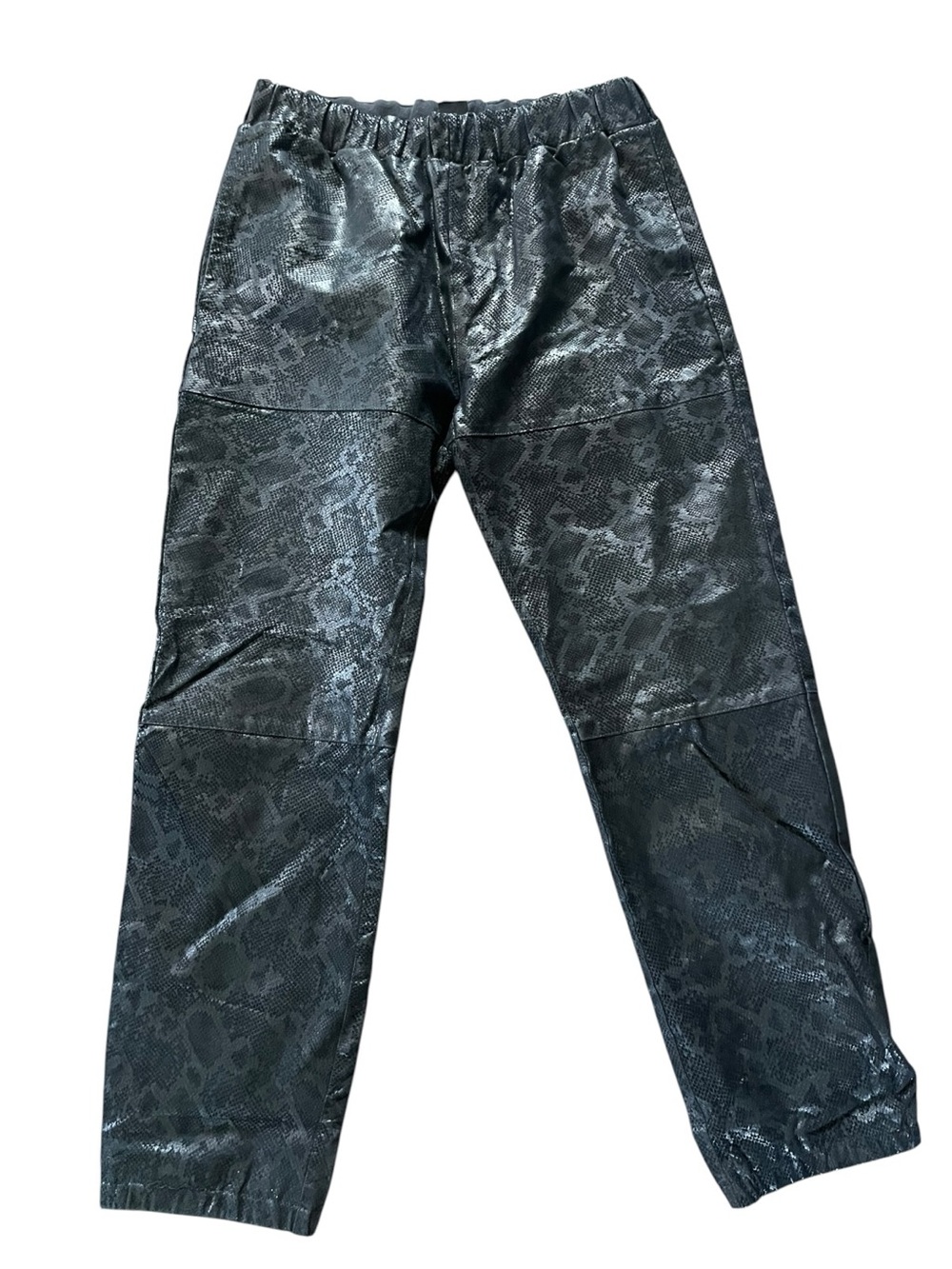 Crooks & Castles Black Snake Leather Pants Jogger Streetwear Avant Garde Texture